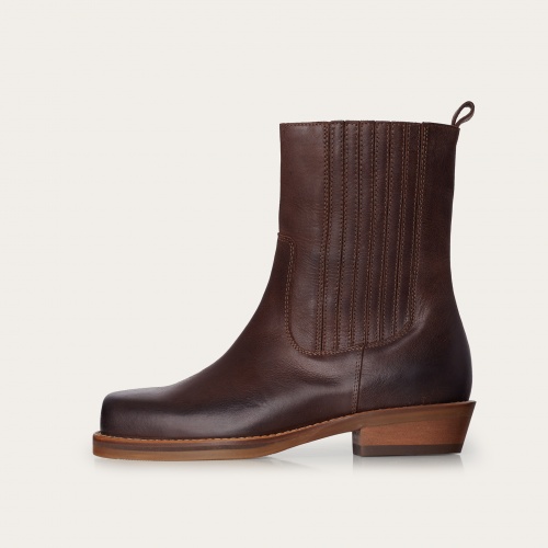 Rokev cowboy boots, waxed brown OUTLET